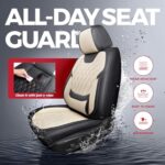 Premium Leather Car Seat Covers Set Black Beige SUV Sedan Truck Protection - Image 4