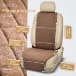 IVICY Linen Car Seat Cover Brown Non-Slip Breathable Universal Fit - Image 5