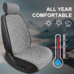 Premium Linen Car Seat Covers - Breathable Universal Fit Gray Front Seat Protectors - Image 6
