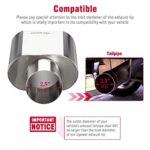 Upower Chrome Exhaust Tip 2.5" to 3"x5.5" Square Diesel Pipe 9" - Image 2