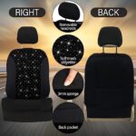Luxe Bling Velvet Car Seat Covers - Universal Fit, Black Mesh, Airbag Safe - Image 5
