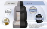 Universal Car Seat Covers: Breathable Cloth Protectors for All Vehicles, Black/Charcoal - Image 2