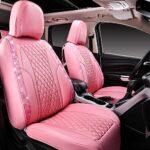 Luxury Pink Diamond Leather Car Seat Covers | Universal Fit | Waterproof SUV Sedan - Image 2