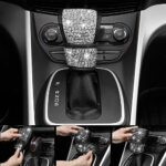 Sparkling Diamond Bling Leather Car Seat Covers 12pc Rhinestone Women's Set - Image 7
