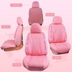 Luxury Pink Diamond Leather Car Seat Covers | Universal Fit | Waterproof SUV Sedan - Image 9