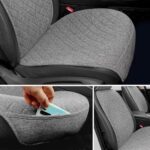 Premium Linen Car Seat Covers - Breathable Universal Fit Gray Front Seat Protectors - Image 2