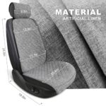 Premium Linen Car Seat Covers - Breathable Universal Fit Gray Front Seat Protectors - Image 4