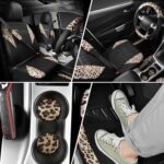 Leopard Print Car Interior Set: Universal Seat Covers, Mats, Steering Wheel Cover - Image 3