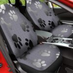 Universal Gray Dog Paw Print Car Seat Covers | Front Seat Protection | All Season Use - Image 4