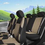 Premium Beige Universal Fit Car Seat Covers | Full Set, Washable, Airbag Safe SUV/Sedan - Image 8