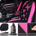 Butterfly Car Seat Covers Pink Black 47pc Women's Full Interior Set SUV Accessory - Image 4