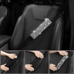 Sparkling Diamond Bling Leather Car Seat Covers 12pc Rhinestone Women's Set - Image 5