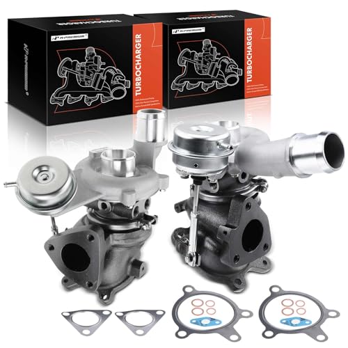 A-Premium 2Pcs Left and Right Complete Turbo Turbocharger Kit, with A-Premium 2Pcs Left and Right Complete Turbo Turbocharger Kit, with Wastegate Actuator & Gasket, Compatible with Ford Explorer, Flex, Police Interceptor, Taurus, MKS, MKT, 3.5L, Replace# AA5E-9G438-GD
