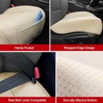 BOPUOVRE Luxury PU Leather Car Seat Cover Anti-Slip Universal Fit Beige - Image 7