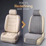 Premium Linen Car Seat Cover: Universal Fit, Non-Slip, Soft Automotive Protector Gray - Image 3