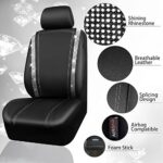 Sparkling Diamond Bling Leather Car Seat Covers 12pc Rhinestone Women's Set - Image 3