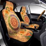 Boho Sunflower Car Interior Set: 15pc Yellow Sun Moon Seat Covers & Accessories - Image 2