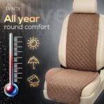 IVICY Linen Car Seat Cover Brown Non-Slip Breathable Universal Fit - Image 4