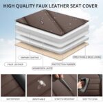 COVER EMPIRE 5 Seat Leather Car Seat Covers Waterproof SUV Truck Black Brown - Image 6