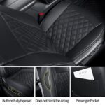 Premium Black Leather Seat Covers for Chevy Equinox 2018-2024 Full Set Custom Fit - Image 4