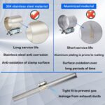 Premium Stainless Steel Exhaust Muffler Clamps, 2-Pack Butt Joint Band Clips 1.5'' & 2'' - Image 4