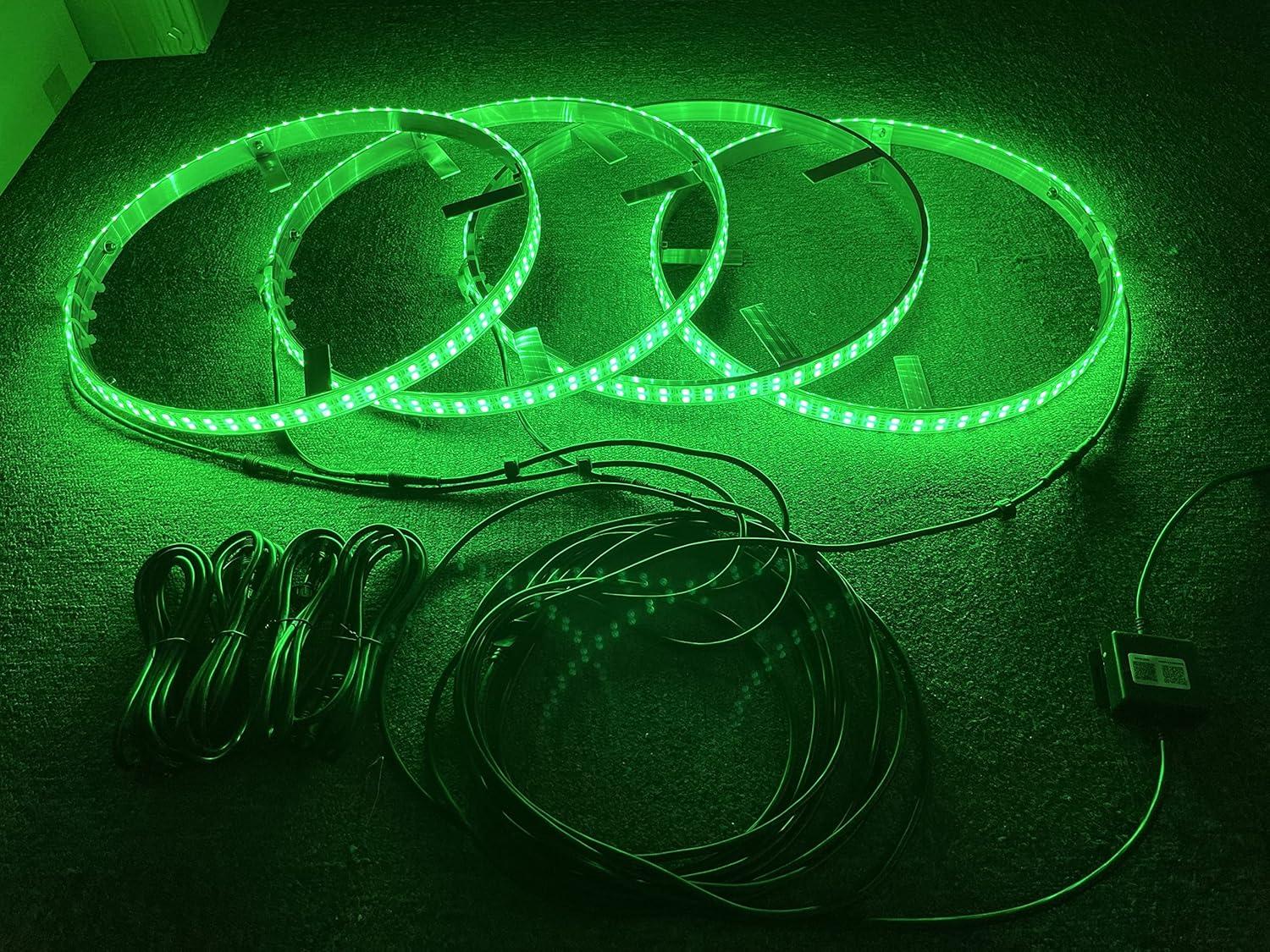 Transform Our Ride: 15.5” RGBW Wheel Light Kit for Fun!