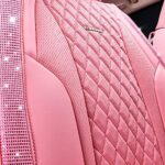 Luxury Pink Diamond Leather Car Seat Covers | Universal Fit | Waterproof SUV Sedan - Image 3