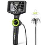 Anykit 360° Articulated Engine Endoscope, Aviation Hole Sight with 0.25" Convertible Snake Camera, 5" IPS Video Check Camera with Light for Mechanic Maintenance Technician - 3.28'