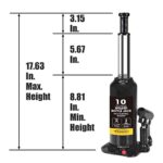 BIG RED 10 Ton Hydraulic Bottle Jack for Auto Repair Car Lift - Image 2