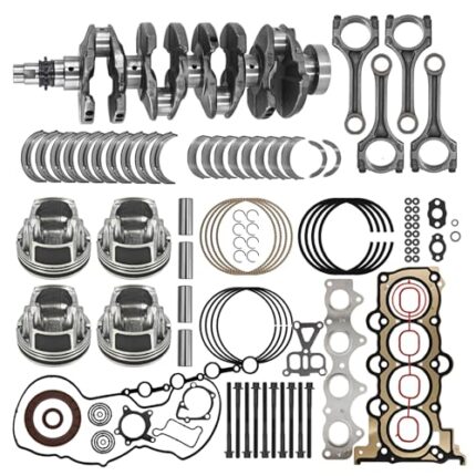 Buxatina G4FJ 1.6L Turbo Engine Bottom End Kit for H-yundai 2012-2020 for Kia 2014-2021 G4FJ 1.6L Turbo Engine Crankshaft Connecting Rod Bearing Piston w/Gasket Kit 23110-2B710 23110-2B700 235102B700