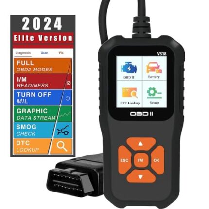 Car OBD2 Scanner,1.8 Inch Color Screen Auto Check Car Engine Live Data Fault Code Reader CAN Scan Diagnostic Tool for All OBD II Protocol Cars Since 1996