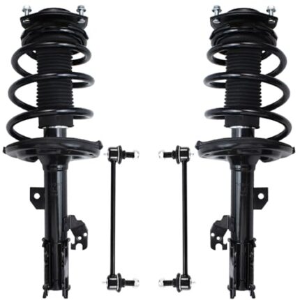 Detroit Axle - 4pc Front Struts Kit for Toyota 2007-2011 Camry, 2 Struts with Coil Spring Assembly 2 Sway Bar End Links 2008 2009 2010 Replacement Suspension Kit
