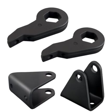 EVIL ENERGY 1-3" Leveling Lift Kit Compatible with 2001-2007 Chevy Silverado & GMC Sierra 1500HD, 1-3 inch Front Suspension Torsion Bars Keys with Shock Extender Brackets Black