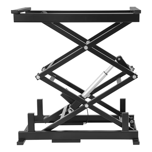 Electric Scissor Lift Table with Remote Control, 140lbs Capacity Double Electric Scissor Lift Table with Remote Control, 140lbs Capacity Double Scissor Hydraulic Lift Table, 10.43-50in Lifting Height Electric Lifting Platform for Warehouses & Factories Material Handling