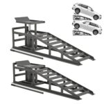 Hydraulic Car Ramps 5T 11000lbs Low Pro-File Car Lift Service Ramps Truck Trailer Garage, 4-Level Height Adjustment, Lift Height 11.61-16.21 Inches, 2 Pack