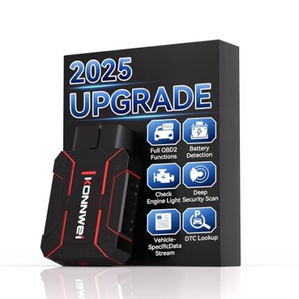 KONNWEI OBD2 Scanner Bluetooth, Car Diagnostic Scanner Tool, Check Engine Code Reader, Voltage Test, I/M Readiness, Data Stream, AutoVIN, No Subscription & Exclusive APP for iOS & Android
