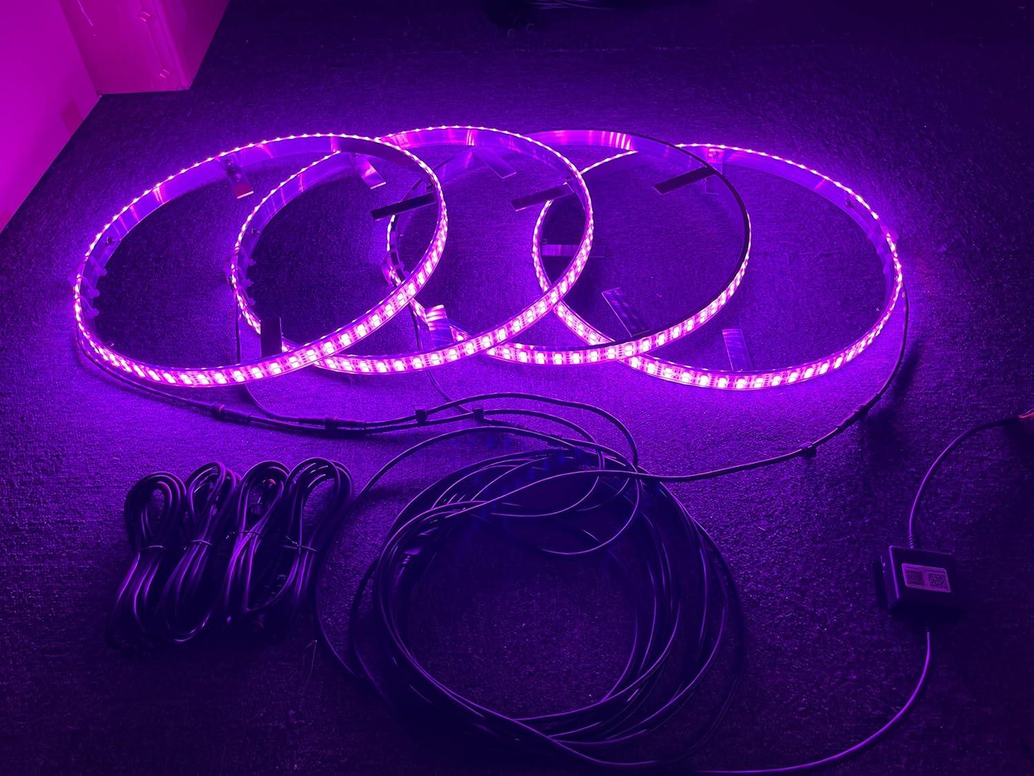 Transform Our Ride: 15.5'' RGBW Wheel Light Kit for Fun!