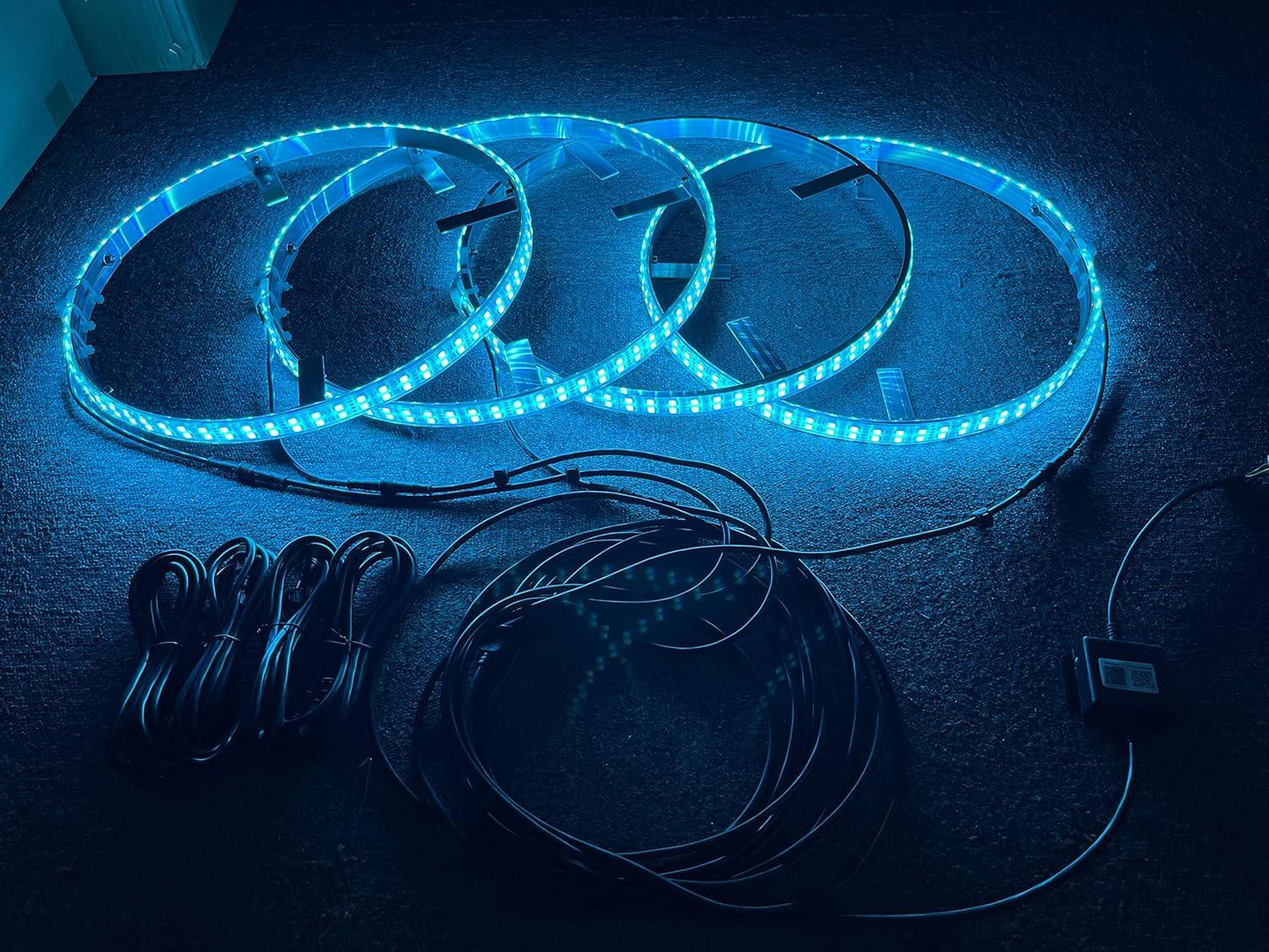 Transform Our Ride: 15.5'' RGBW Wheel Light Kit for Fun!