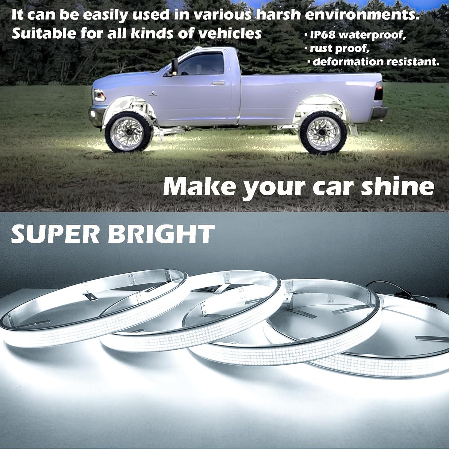 Illuminate Our Rides: 15.5in Bright White Wheel ring Lights