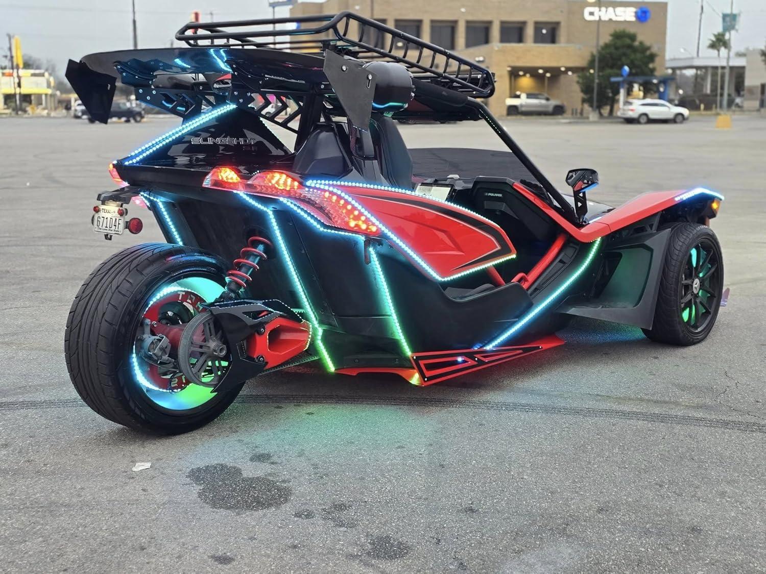 Transform Our ⁣Polaris Slingshot ⁤with RGB Wheel Rim Lights!