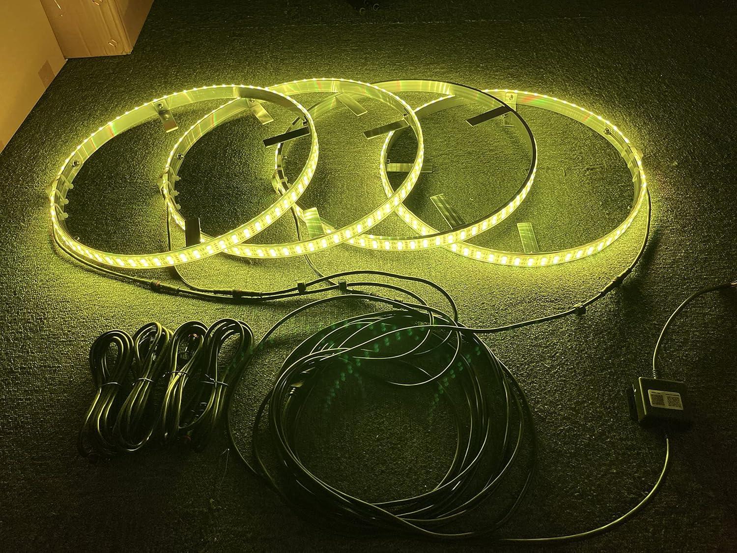 Transform Our Ride: 15.5'' RGBW Wheel Light Kit for Fun!