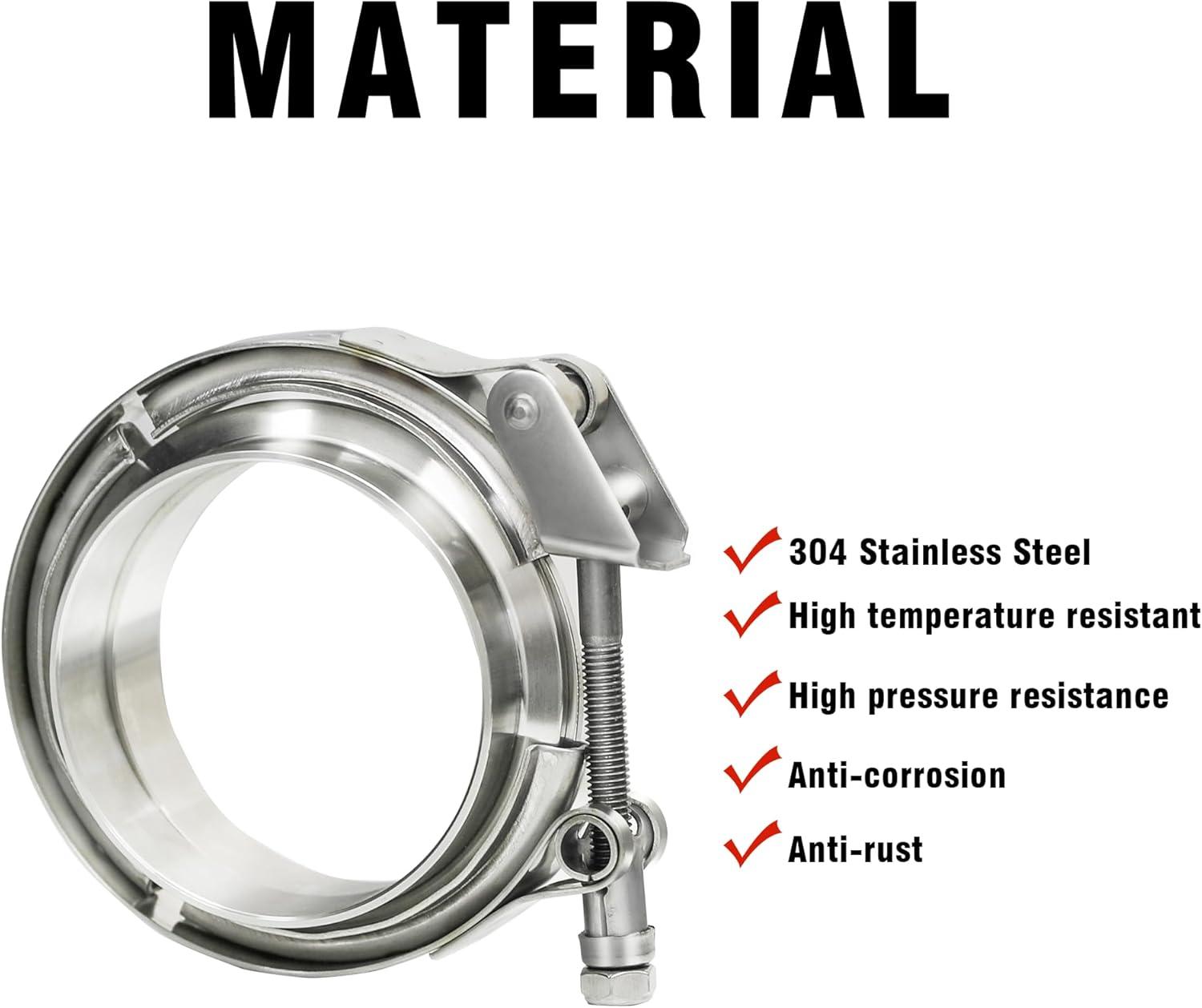 Stainless Steel V-Band Clamp: Quick Exhaust Power!