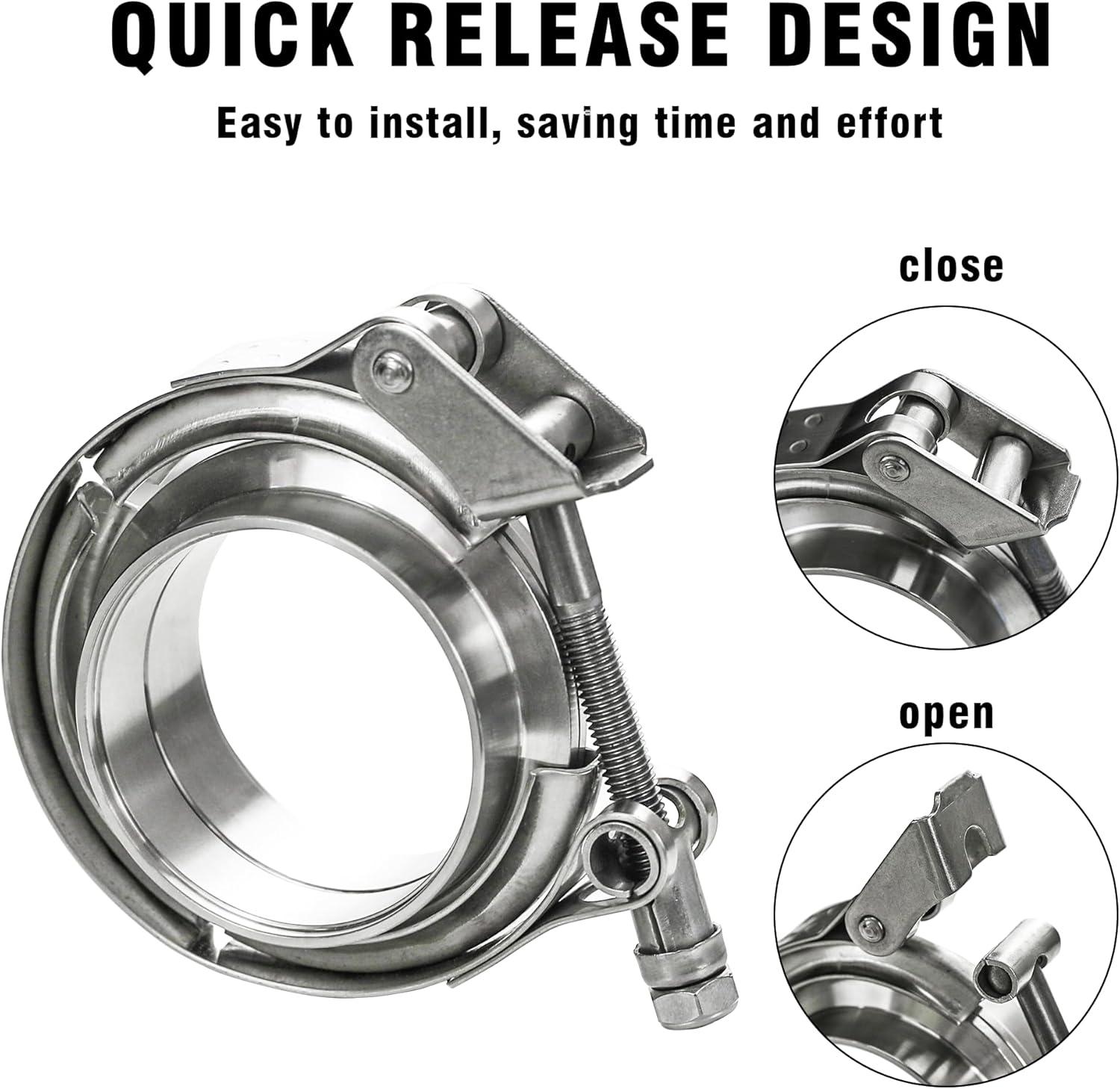 Stainless Steel V-Band Clamp: Quick Exhaust Power!