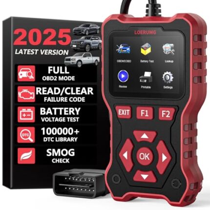 LOERUMG Professional OBD2 Scanner Diagnostic Tool Check Engine Code Reader EOBD/OBDII Scanner with Reset & I/M Readiness Auto Check Engine Enhanced Diagnostic OBD2 Scan Tool for Vehicles After 1996.