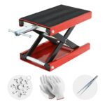 Motorcycle Lift, 1100lb Moto Scissor Lift Jack with Wide Deck T Handle 3/8" Socket, Motorcycle Center Stand with Chain Brush