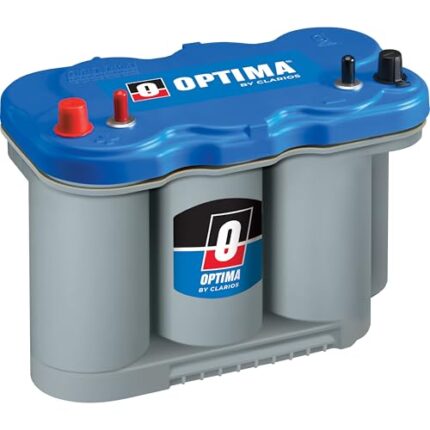 OPTIMA Batteries High Performance D27M BlueTop Dual Purpose Deep Cycle and Starting Sealed AGM Boat and RV Battery, 800 CCA, Dual Terminal, Maintenance Free, Versitile Mounting