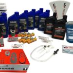 PWCParts 100-Hour Maintenance Service Oil Change Kit with Water Pump Cooling Rebuild Kit and Fuel Water Separator NGK Spark Plugs LFR6A-11 Fits Yamaha F225 F250 F300 4.2L V6