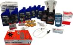 PWCParts 100-Hour Maintenance Service Oil Change Kit with Water Pump Cooling Rebuild Kit and Fuel Water Separator NGK Spark Plugs LFR6A-11 Fits Yamaha F225 F250 F300 4.2L V6