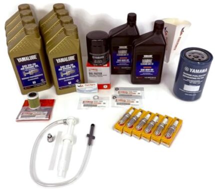 PWCParts VF200 VF225 VF250 4.2L VMAX SHO Maintenance and Oil Change Kit with Spark Plugs Gear Lube HD Pump Fuel Filter Fits Yamaha