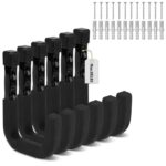 SEDY 6-Piece Heavy Duty Garage Storage Hooks, Wall Mount J Utility Hooks Holds 88 LB, Large Metal Utility, Garage Storage Ladders for Bikes, Garden Tools